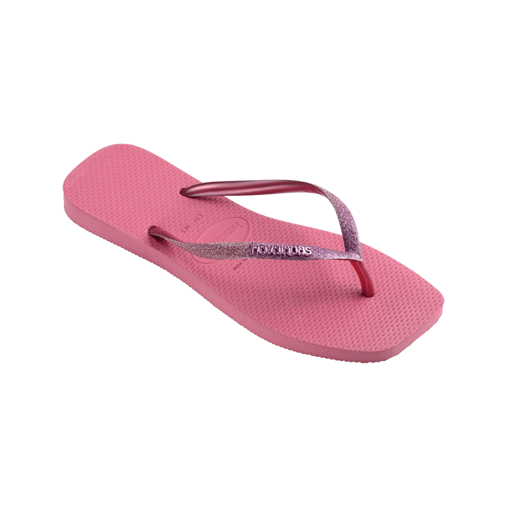 Slim Square Glitter Flip Flops